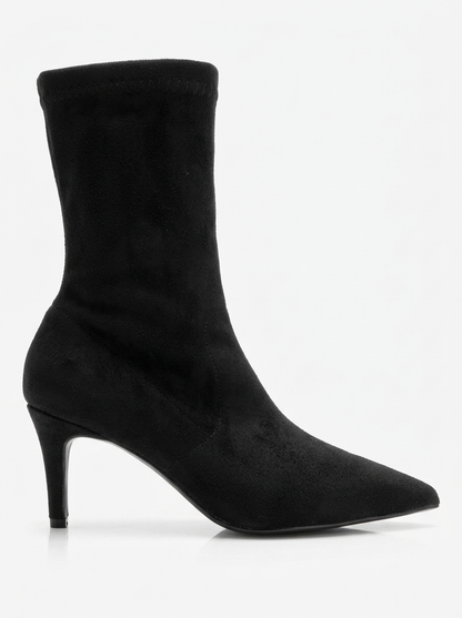 ROSSANO - Bota de tacón de aguja de gamuza negra (Mujer)