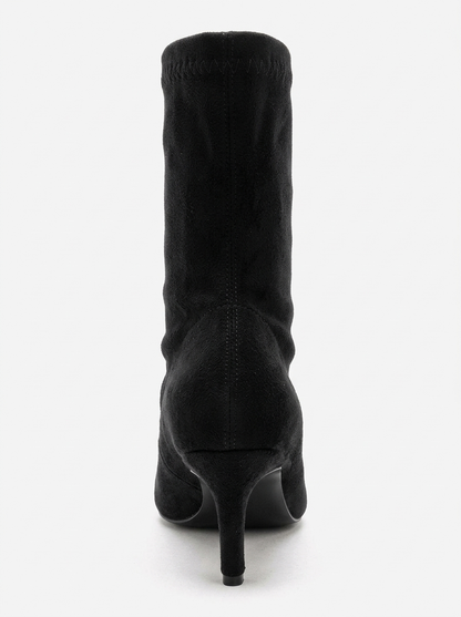 ROSSANO - Bota de tacón de aguja de gamuza negra (Mujer)