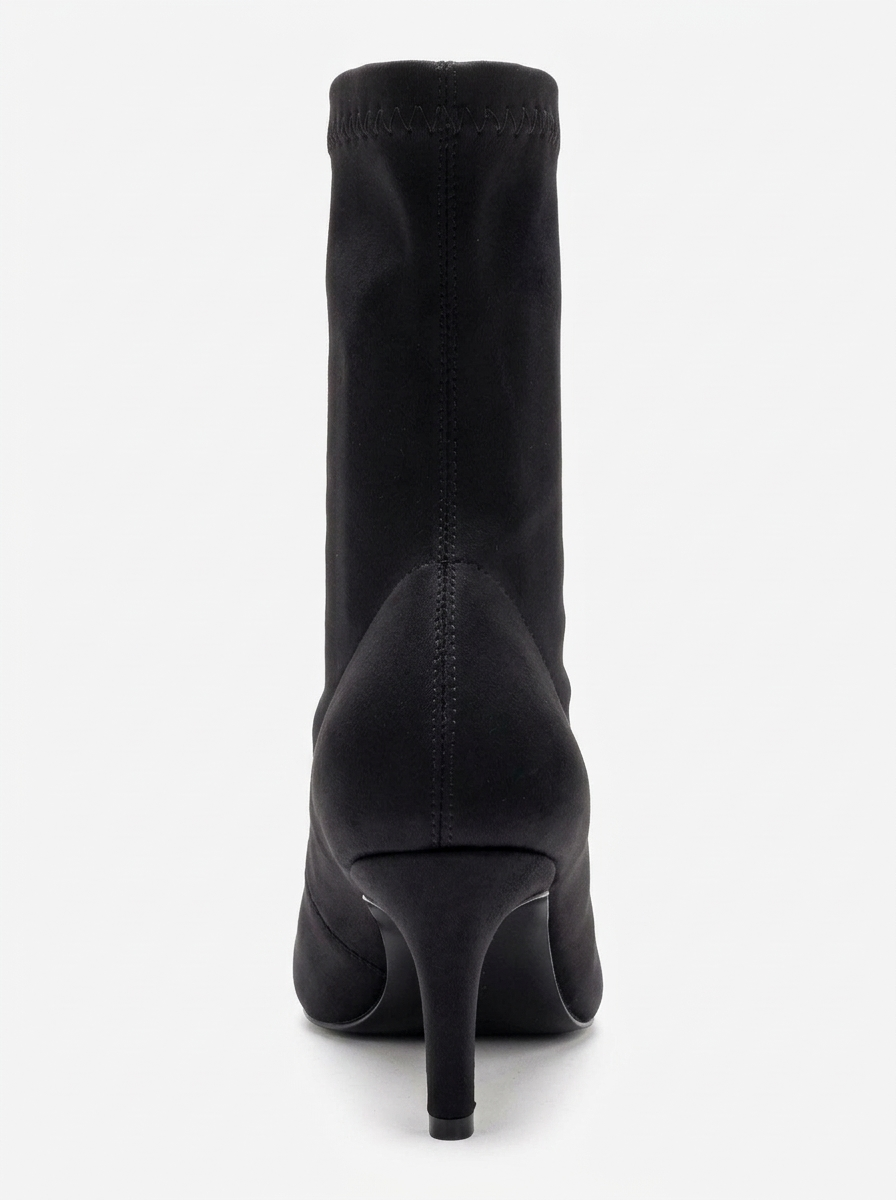 ROSSANO - Black Scuba Stiletto Heel Ankle Boot (Women)