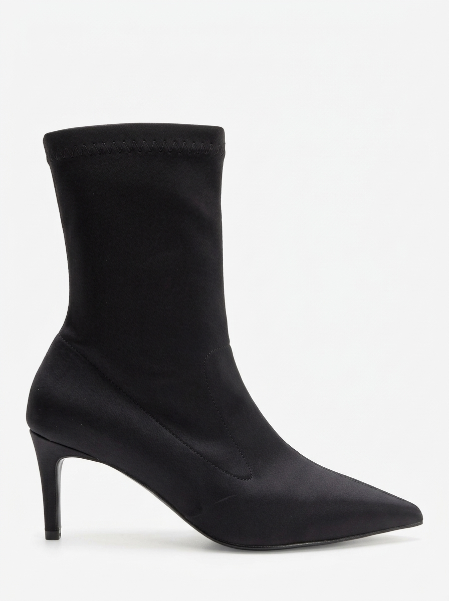 ROSSANO - Black Scuba Stiletto Heel Ankle Boot (Women)