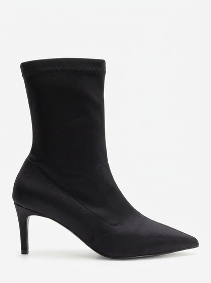 ROSSANO - Black Scuba Stiletto Heel Ankle Boot (Women)