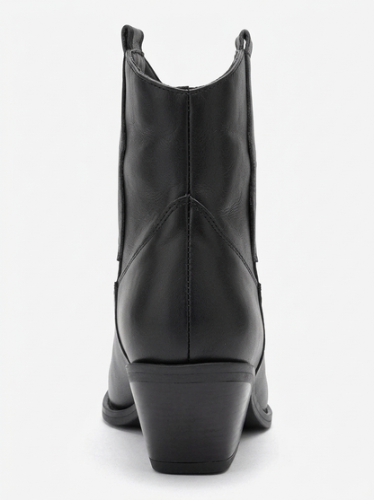 Elia - Black Leather Western Boot (Women)