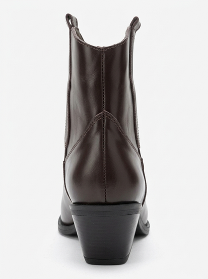Elia - Brown Leather Western Boot (Women)