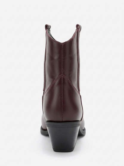 Elia - Burgundy Leather Western Boot (Women)