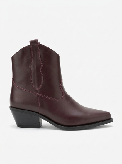 Elia - Burgundy Leather Western Boot (Women)