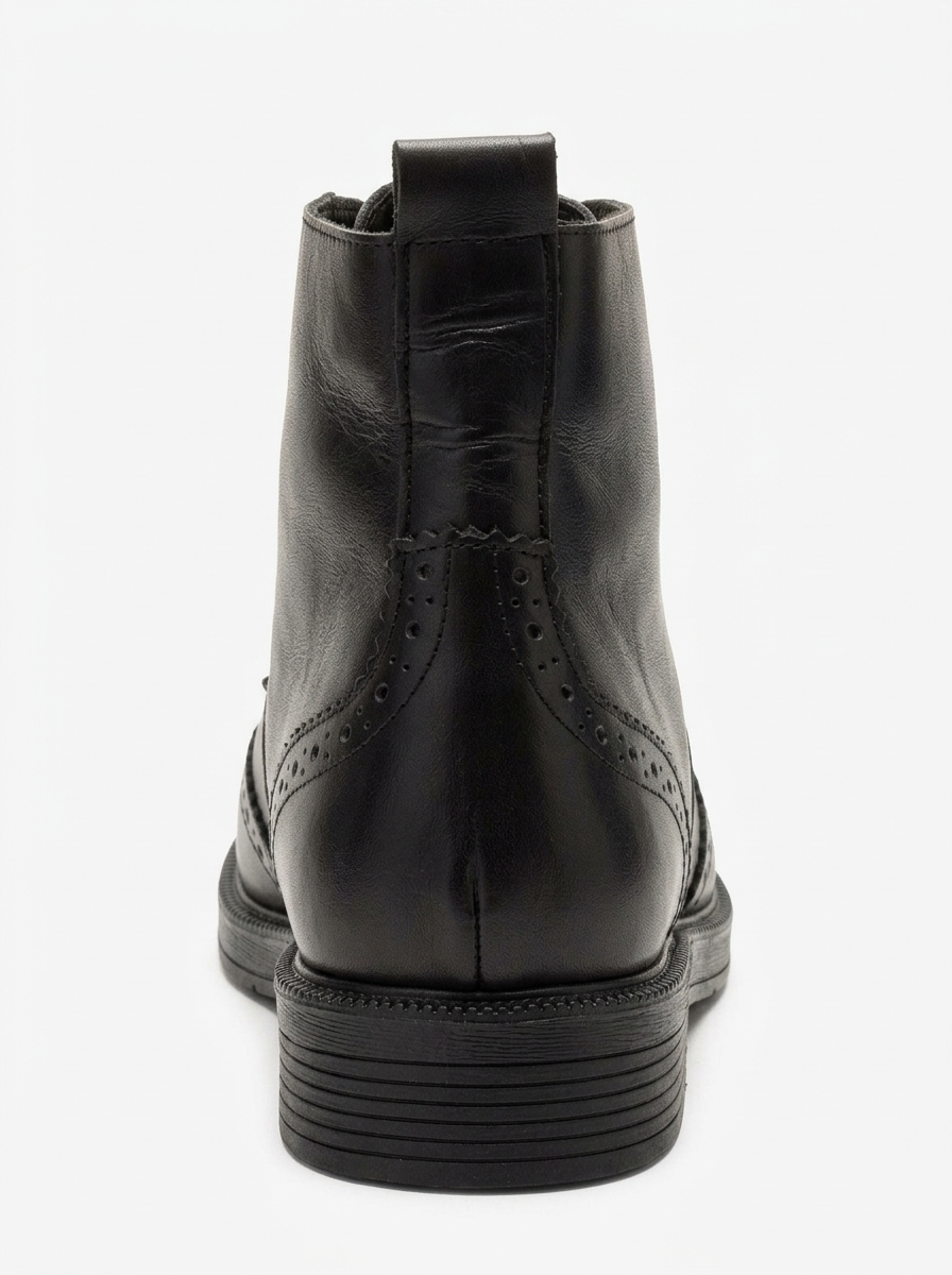 Nelvy - Bota de cuero genuino negra (Mujer)