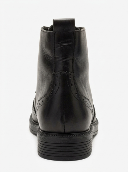 Nelvy - Bota de cuero genuino negra (Mujer)