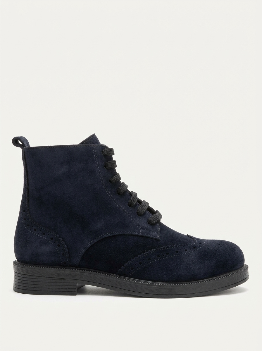 Nelvy - Bota de Ante Azul Marino (Mujer)