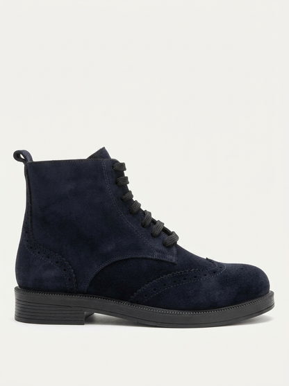 Nelvy - Bota de Ante Azul Marino (Mujer)