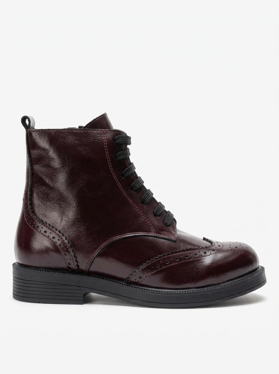 Nelvy - Burgundy Patent Leather Boot (Women)