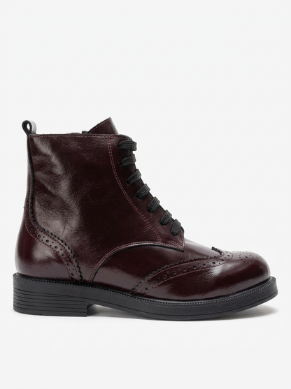 Nelvy - Burgundy Patent Leather Boot (Women)