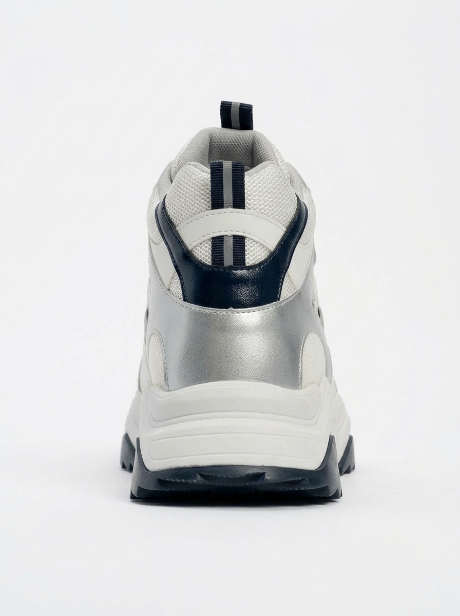 Lowel White-Navy Sneaker Boot (Women)