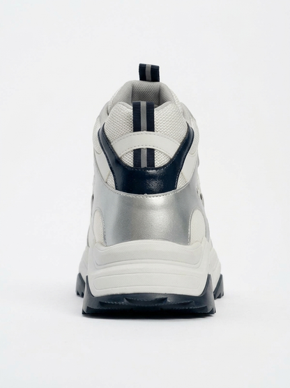 Lowel White-Navy Sneaker Boot (Women)