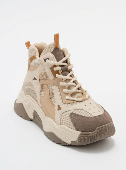 Lowel Beige-Brown Sneaker Boot (Women)