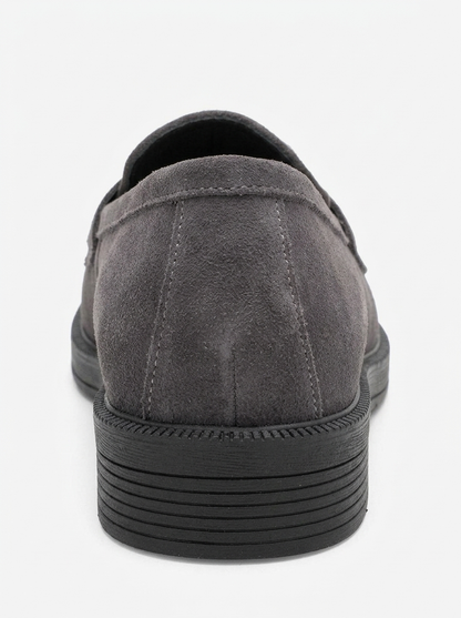 Milly - Mocasines de borlas de cuero de ante gris