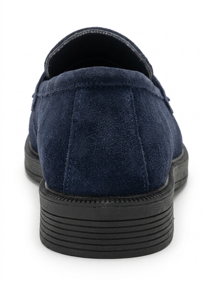 Milly - Navy Suede Leather Tassel Loafers