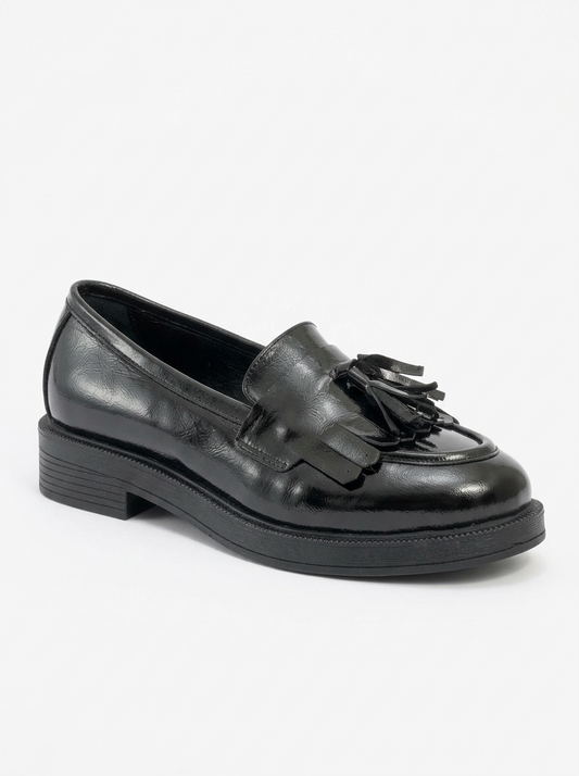 Milly - Black Patent Leather Tassel Loafers