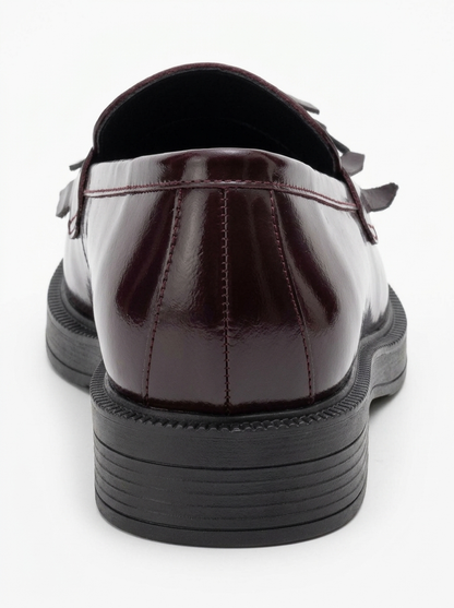 Milly - Burgundy Patent Leather Tassel Loafers
