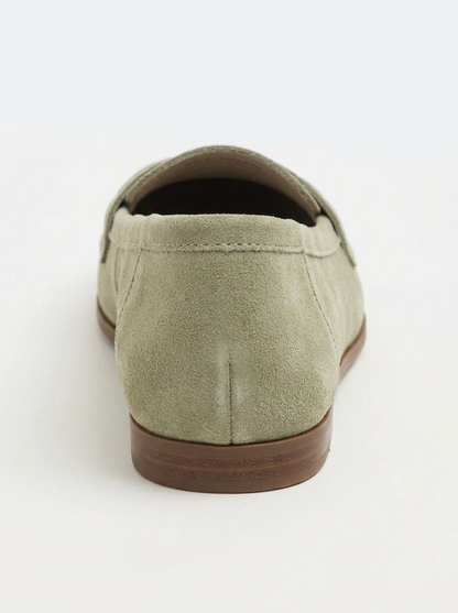 Dorothy - Light Green Suede Leather Loafers