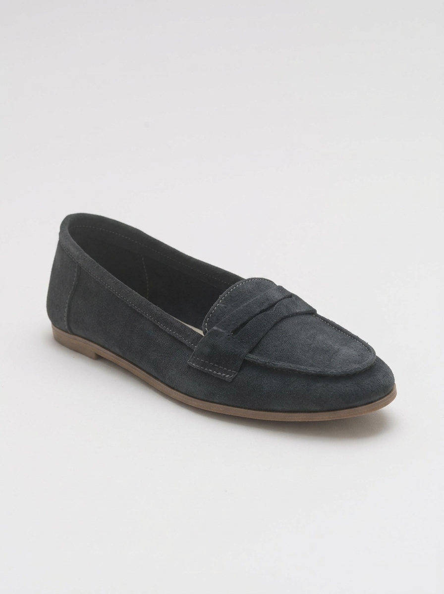 Dorothy - Mocasines de ante de color gris carbón oscuro