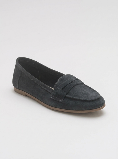 Dorothy - Mocasines de ante de color gris carbón oscuro