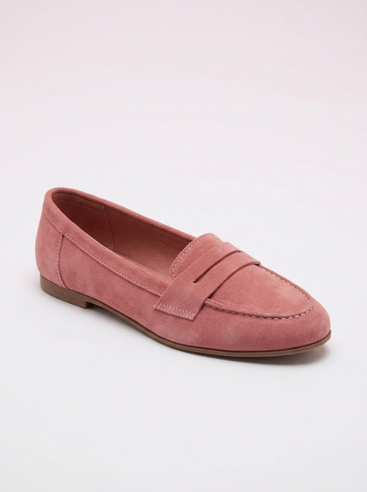 Dorothy - Dusty Rose Suede Leather Loafers