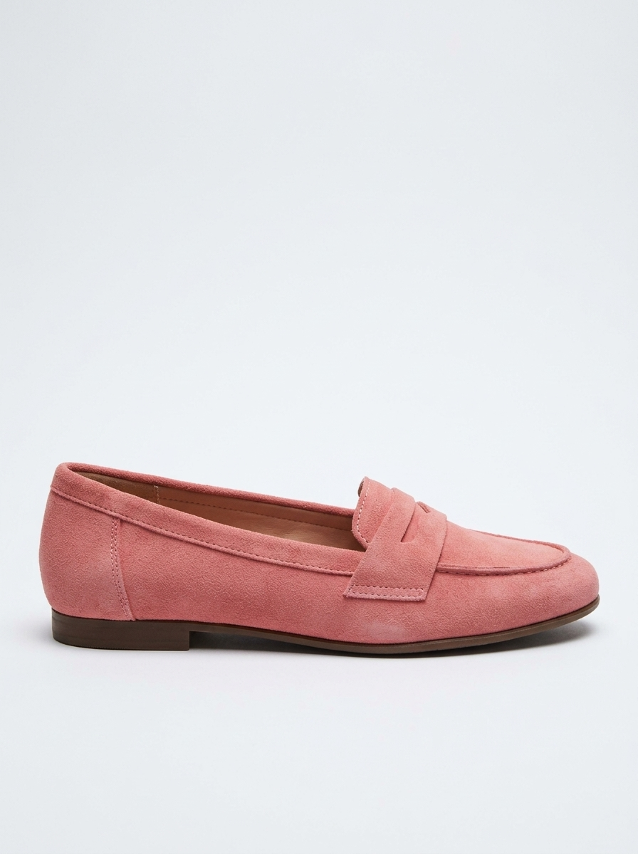 Dorothy - Dusty Rose Suede Leather Loafers