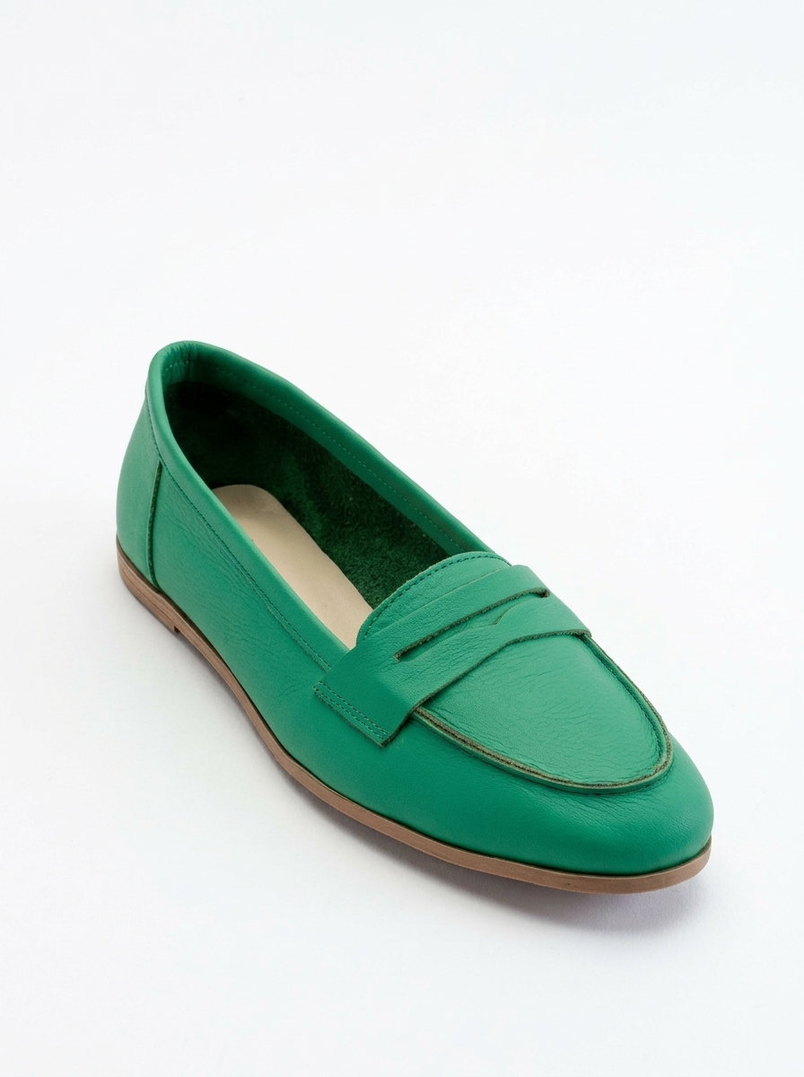Dorothy - Mocasines de cuero verde