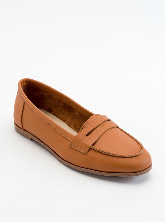 Dorothy - Orange Leather Loafers