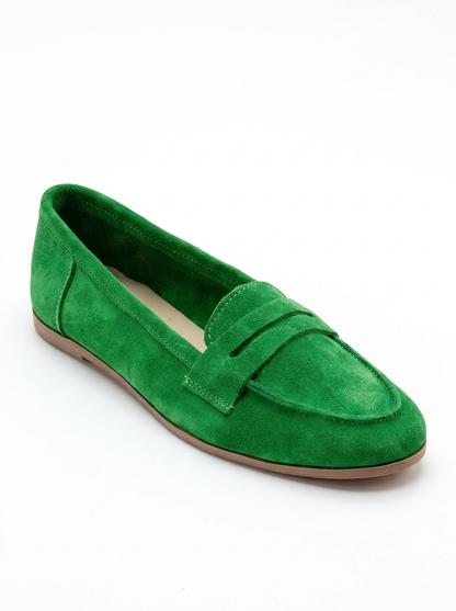 Dorothy - Green Suede Leather Loafers