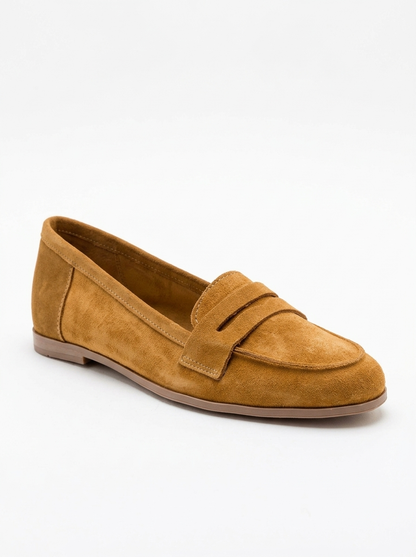 Dorothy - Mustard Suede Leather Loafers