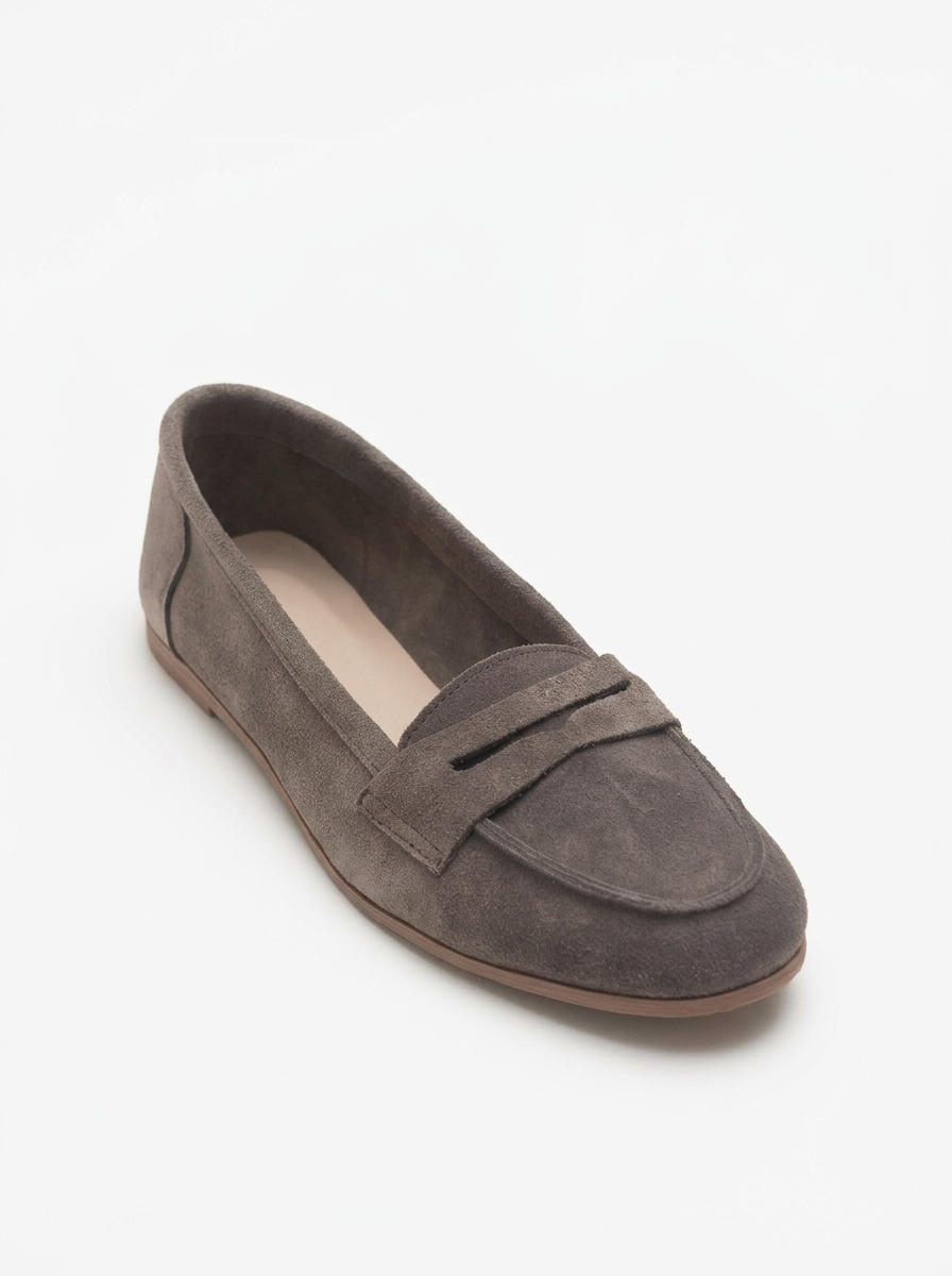 Dorothy - Dark Brown Suede Leather Loafers