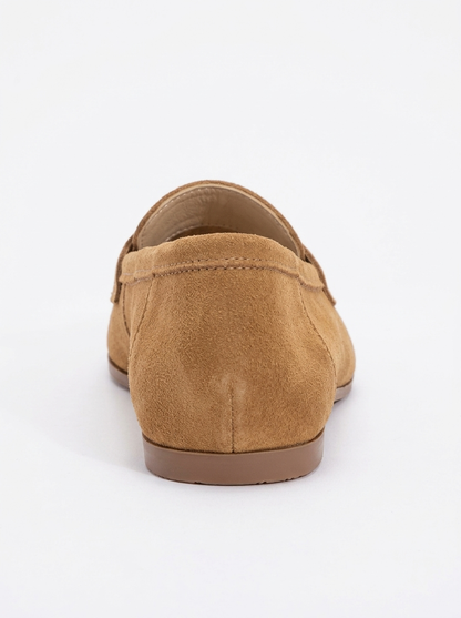 Dorothy - Cognac Brown Suede Leather Loafers