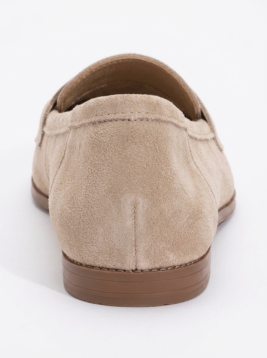 Dorothy - Beige Suede Leather Loafers