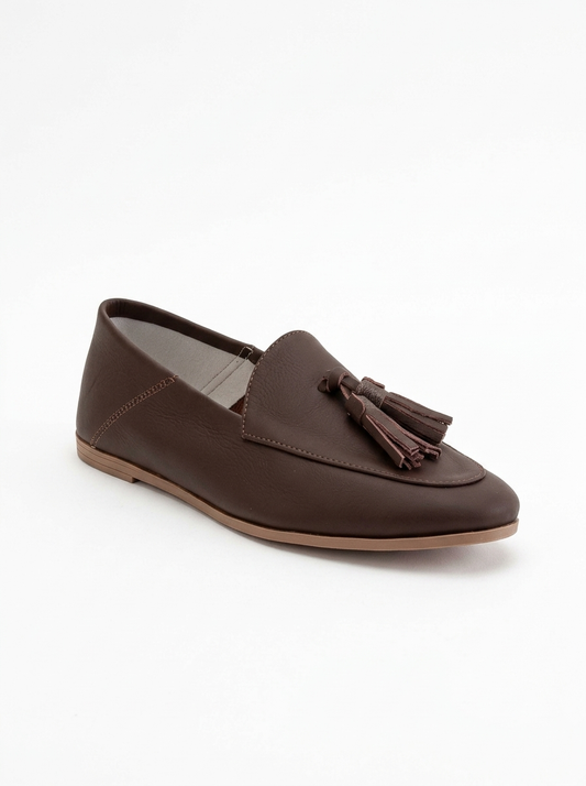 Mona - Brown Soft Leather Tassel Loafers (Women)