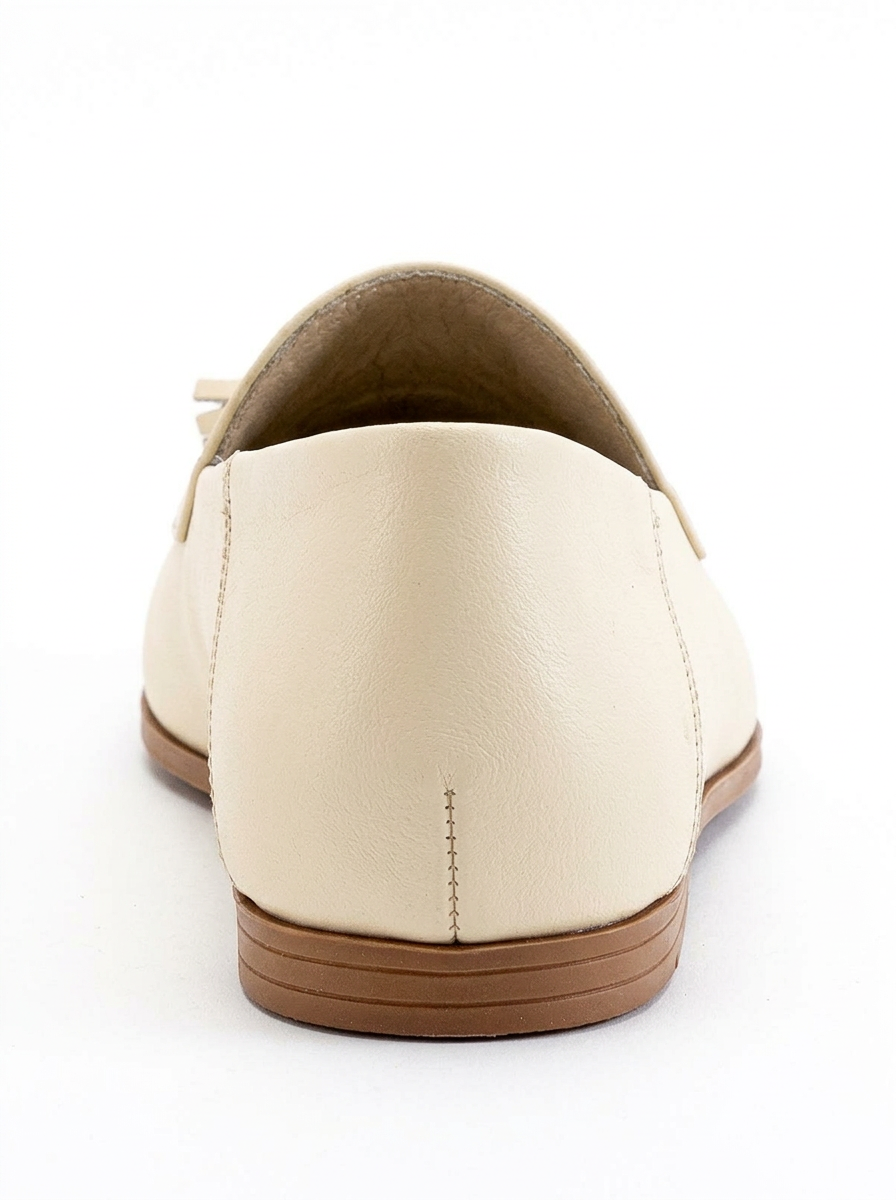 Mona - Light Beige Soft Leather Tassel Loafers (Women)