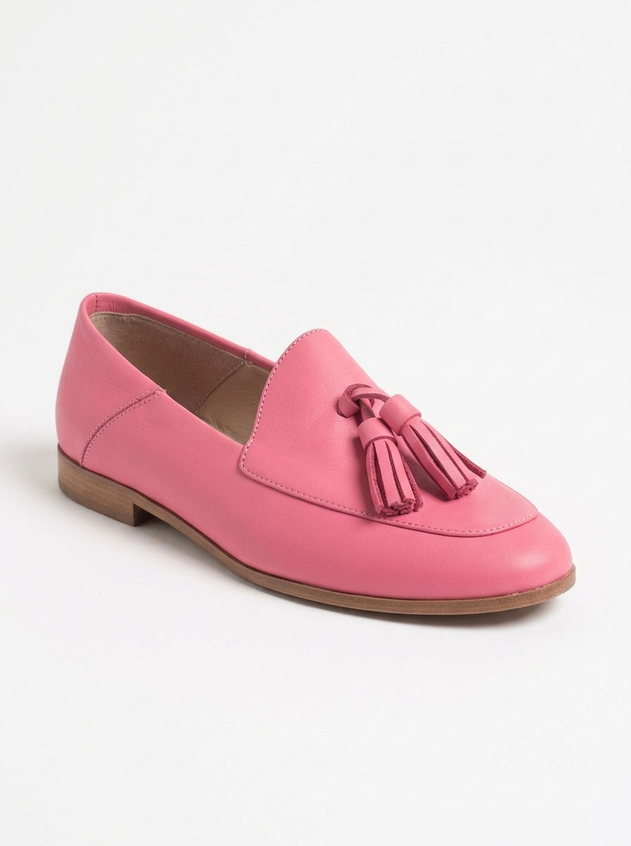 Mona - Pink Soft Leather Tassel Loafers (Women)