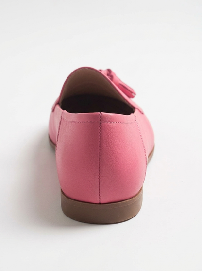 Mona - Pink Soft Leather Tassel Loafers (Women)