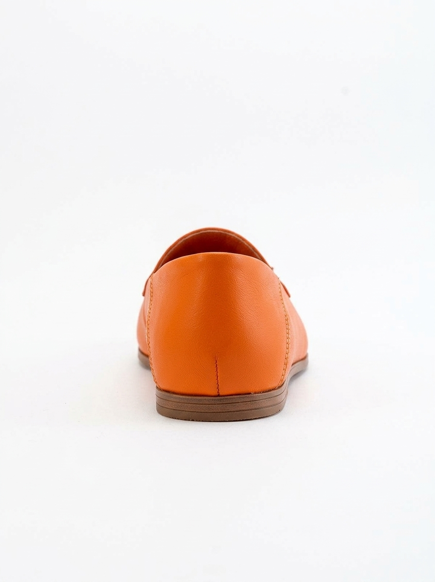 Mona - Mocasines de borlas de cuero suave naranja neón (Mujer)