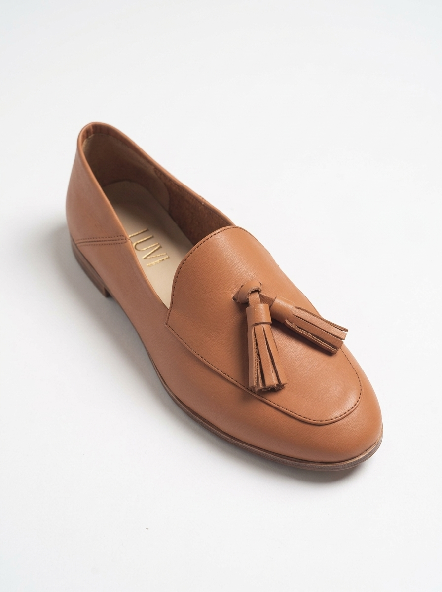 Mona - Cognac Soft Leather Tassel Loafers (Women)