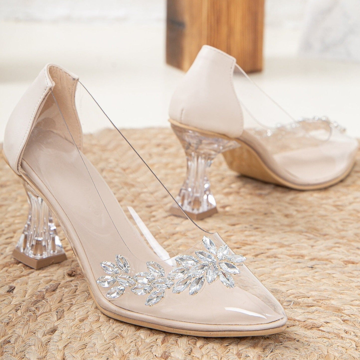 Cinderella - Beige Transparent High Heels