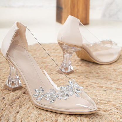 Cinderella - Beige Transparent High Heels
