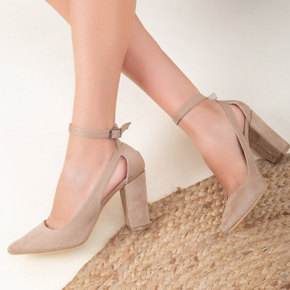 Colette - Beige Suede Bridal Shoes