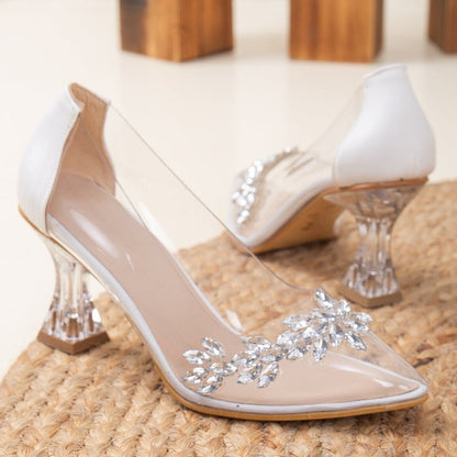 Cinderella - White Transparent High Heels