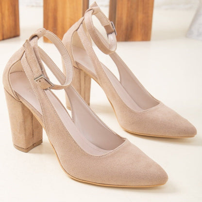 Colette - Beige Suede Bridal Shoes