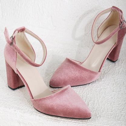 Gisele - Rose Velvet High Heels