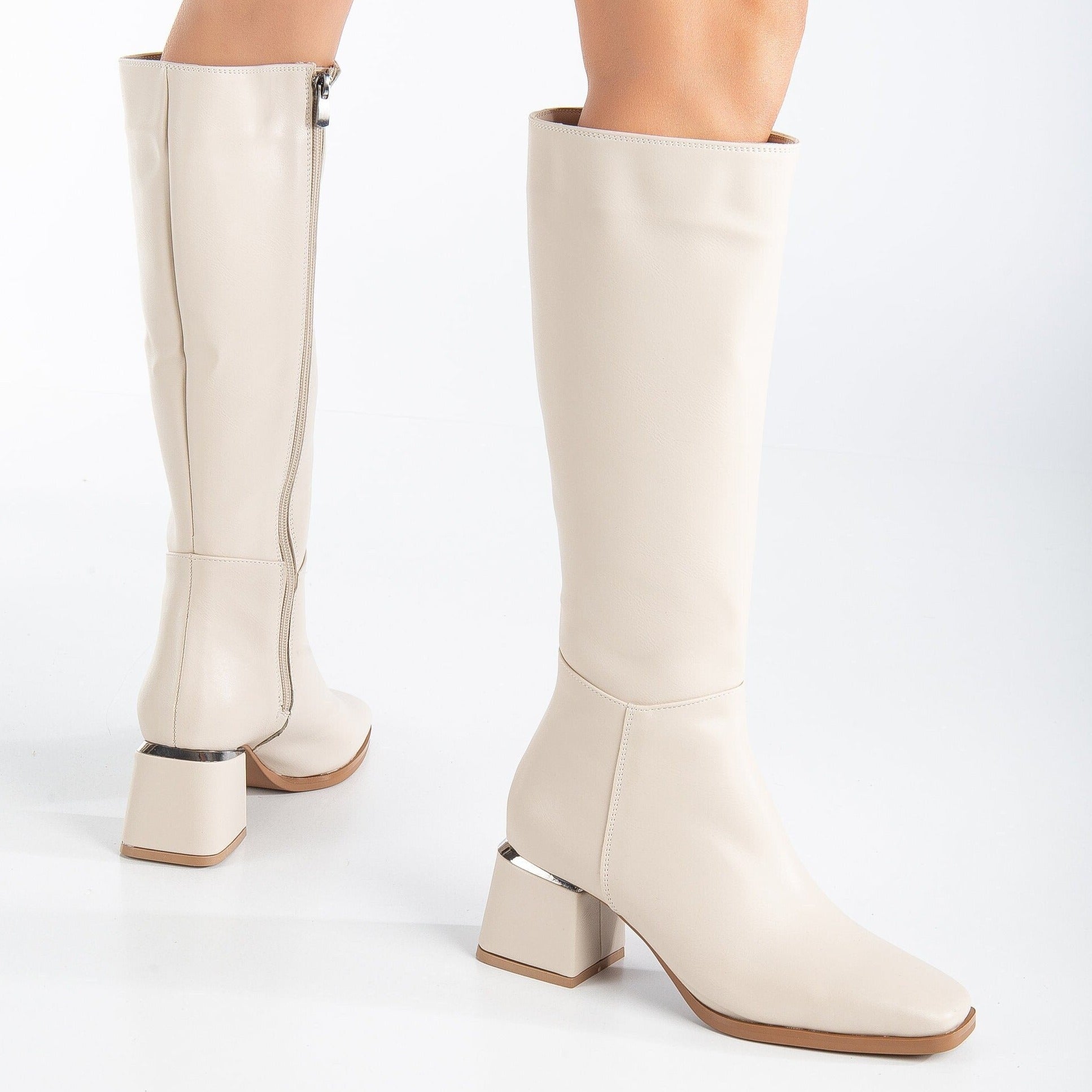 Knee High Boots, Beige Boots, Beige Knee High Boots, Women Boots, Beige Heeled Boots, Tall Boot, High Heel Boots, Beige Long Heeled Boots