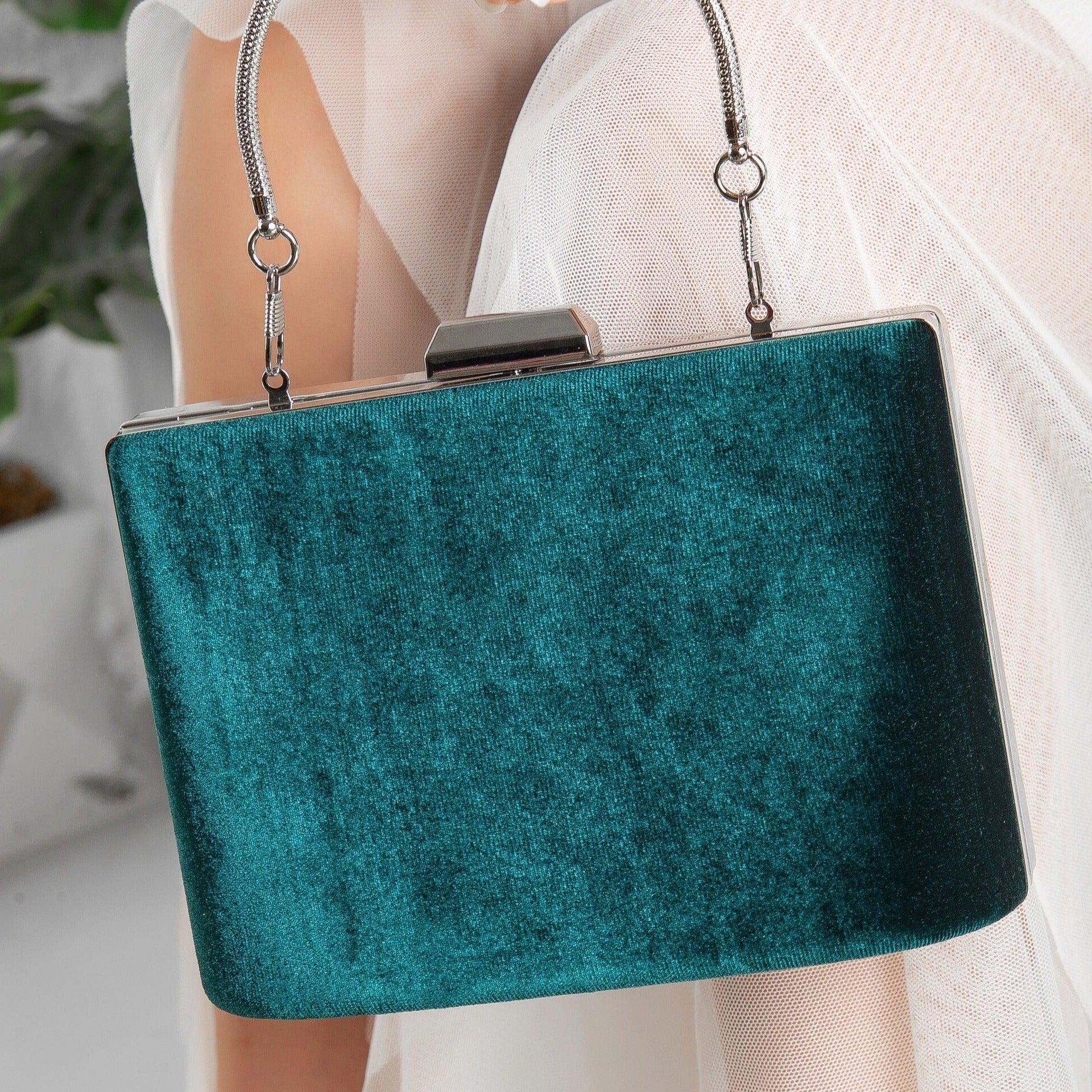 Green Velvet Clutch, Bridal Clutch, Wedding Clutch, Green Velvet Purse, Evening Clutch, Green Purse, Bridal Purse, Evening Purse, Velvet Bag