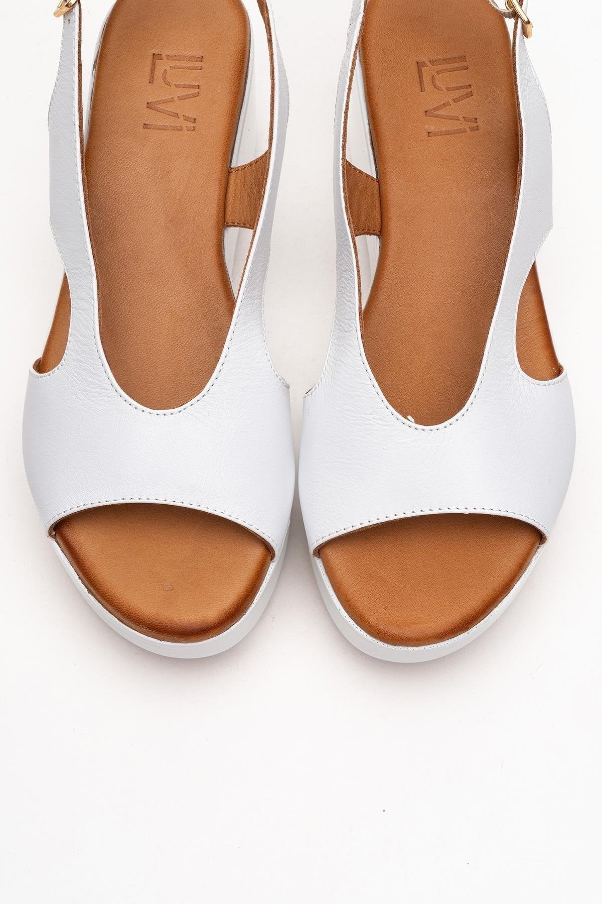 Brad White Leather Platform Sandal (Women)