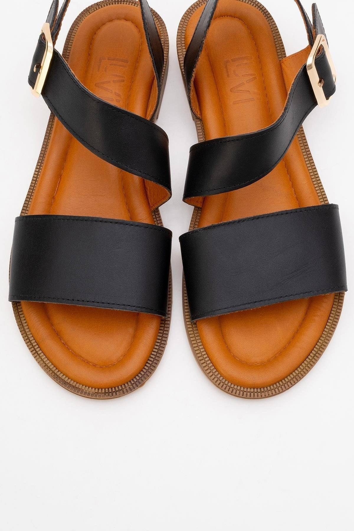 Majesty Black Leather Sandal (Women)